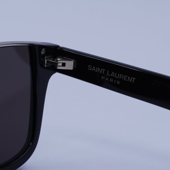 Saint Laurent SL 51 CUT 001 Sunglasses Black/Silver Square Frame, Black Lenses - Picture 8 of 10